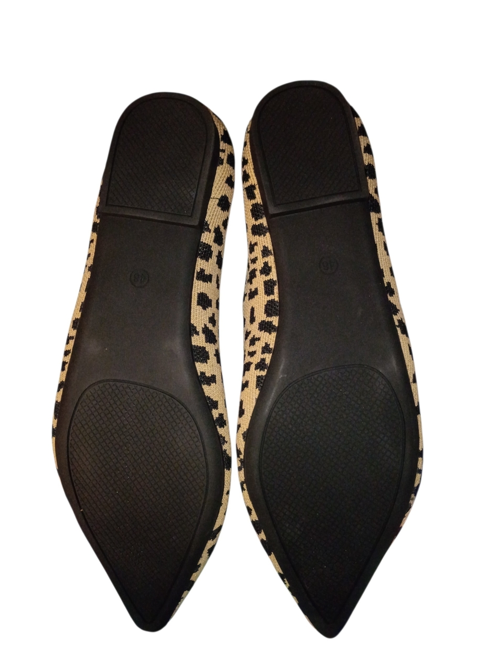 Venus Celia Knit Leopard Print Pointed Toe Ballet Flats Size 11 NWOT - Picture 2 of 3
